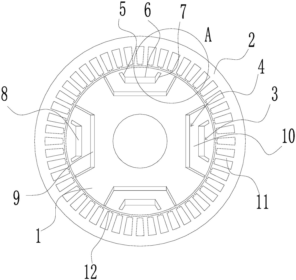 Consequent-pole motor