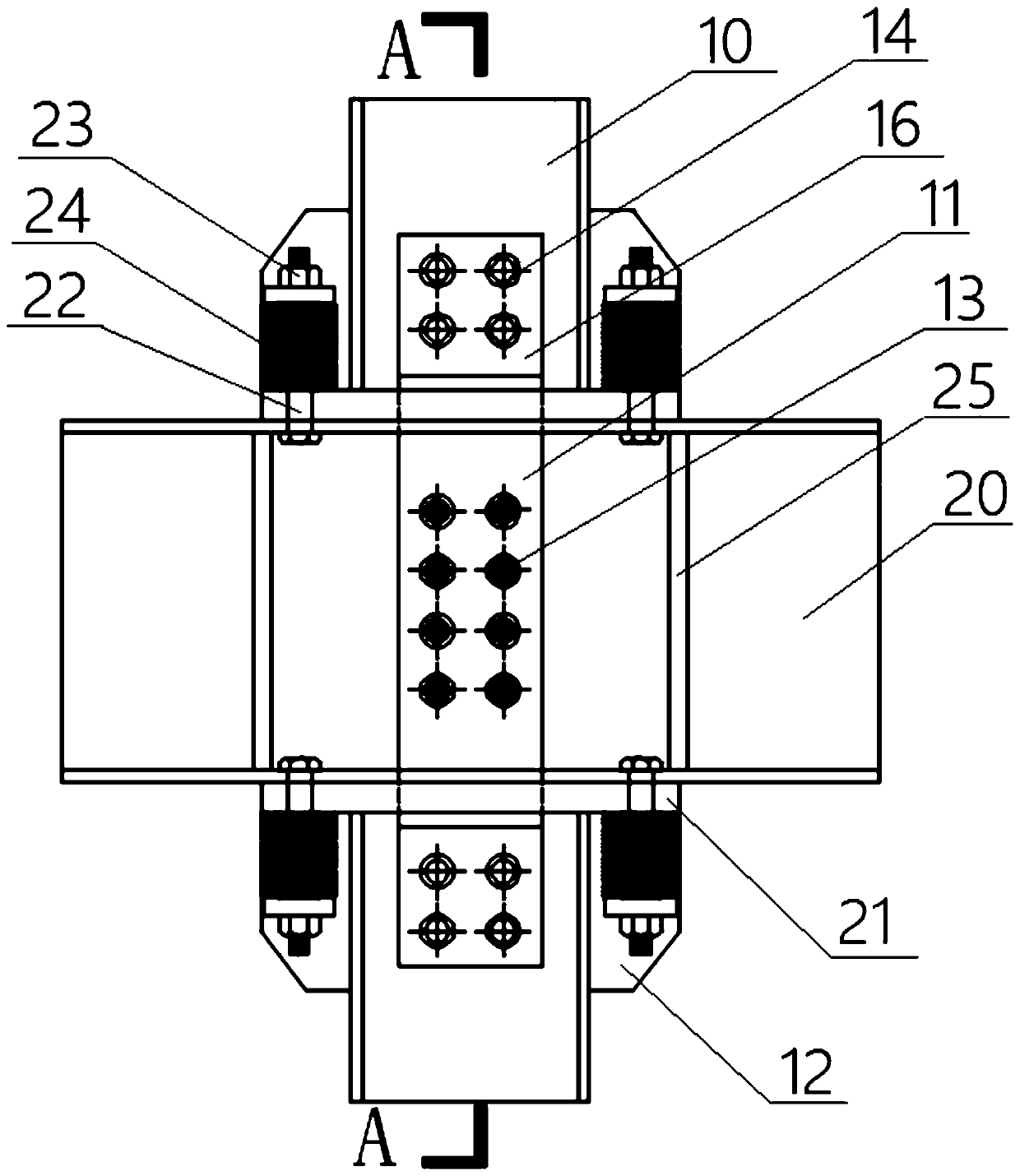 Self-resetting whole assembly type friction energy dissipation steel frame beam-column joint