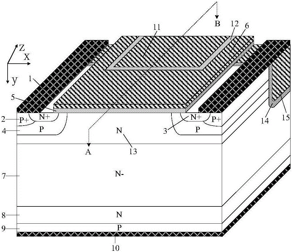 Plane gate IGBT and manufacturing method therefor