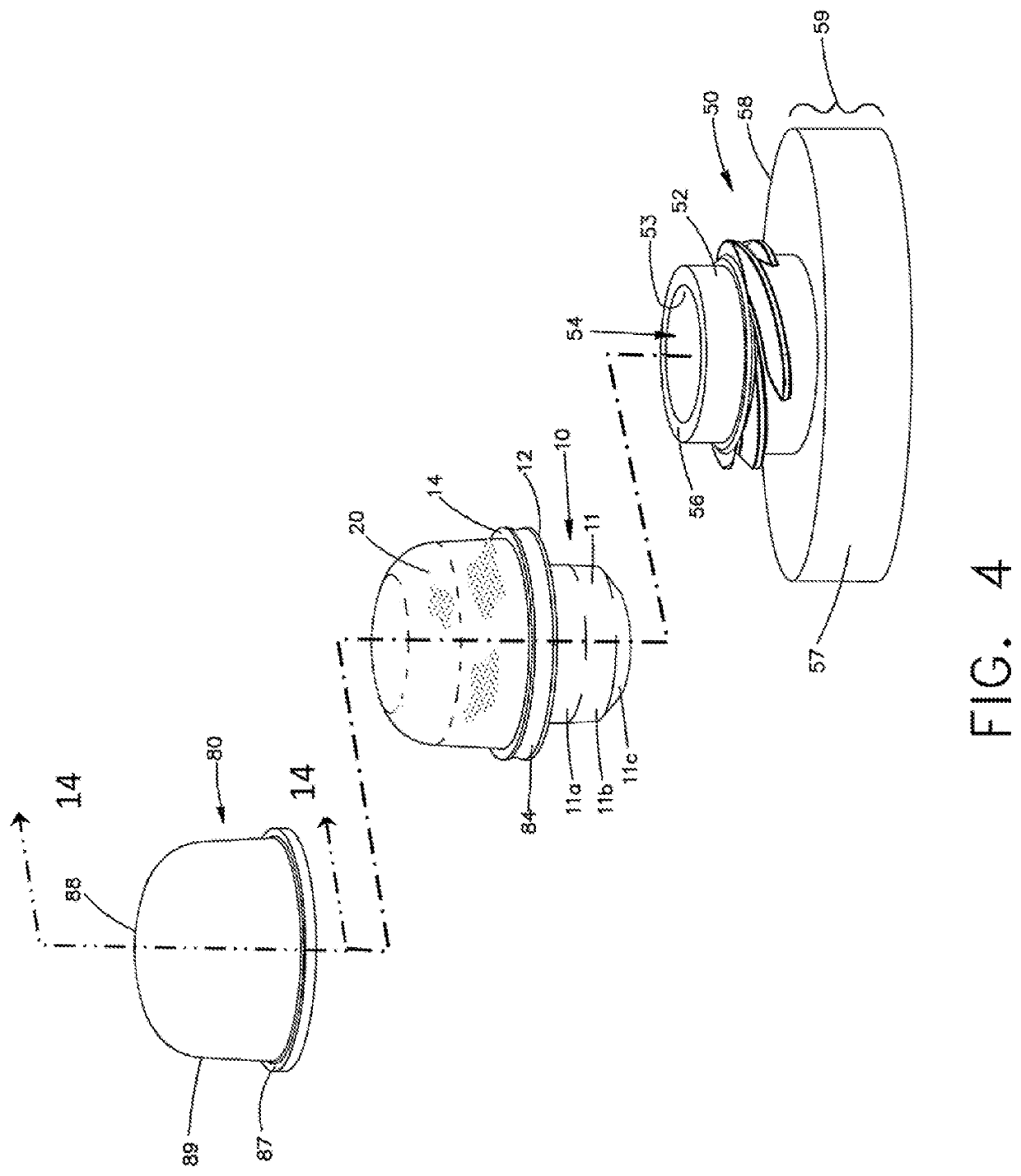 Cartridge for an applicator container