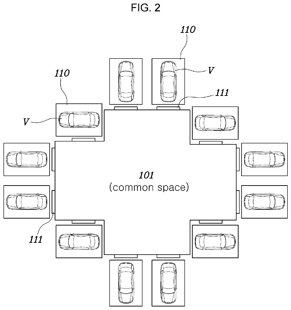 Vehicle connection system of multi-story building and control method thereof