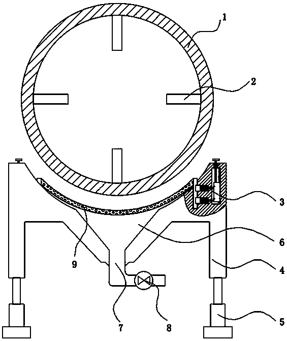 Tanning device for production of leather