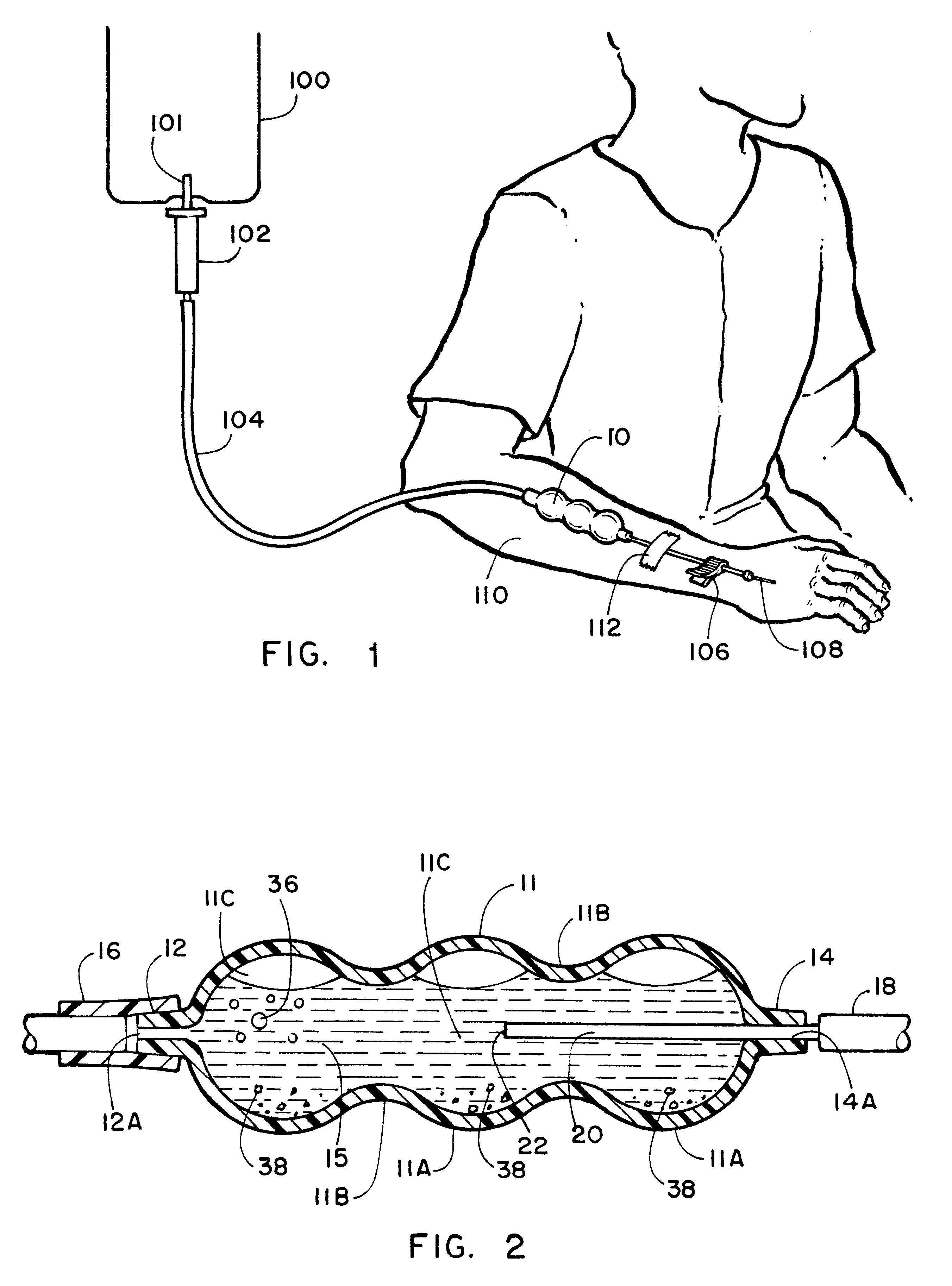 Gas and solid trap for an intravenous line