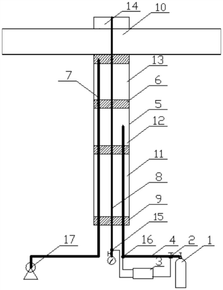 Gas pressure rapid measuring device and measuring method