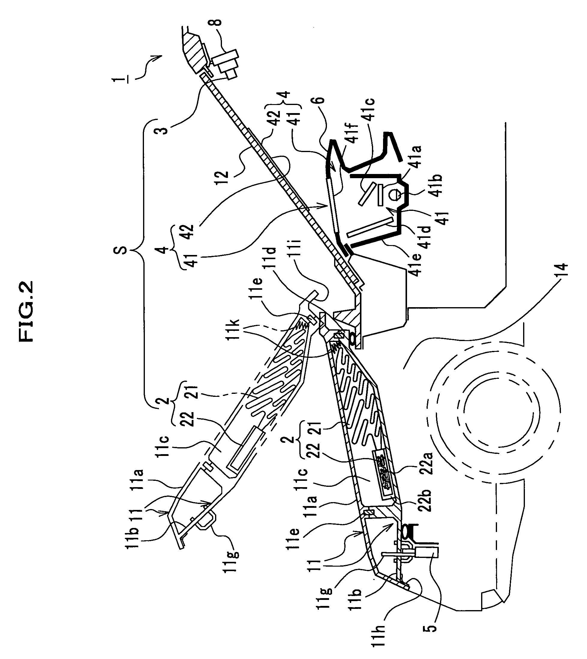 Apparatus for a vehicle for protection of a colliding object