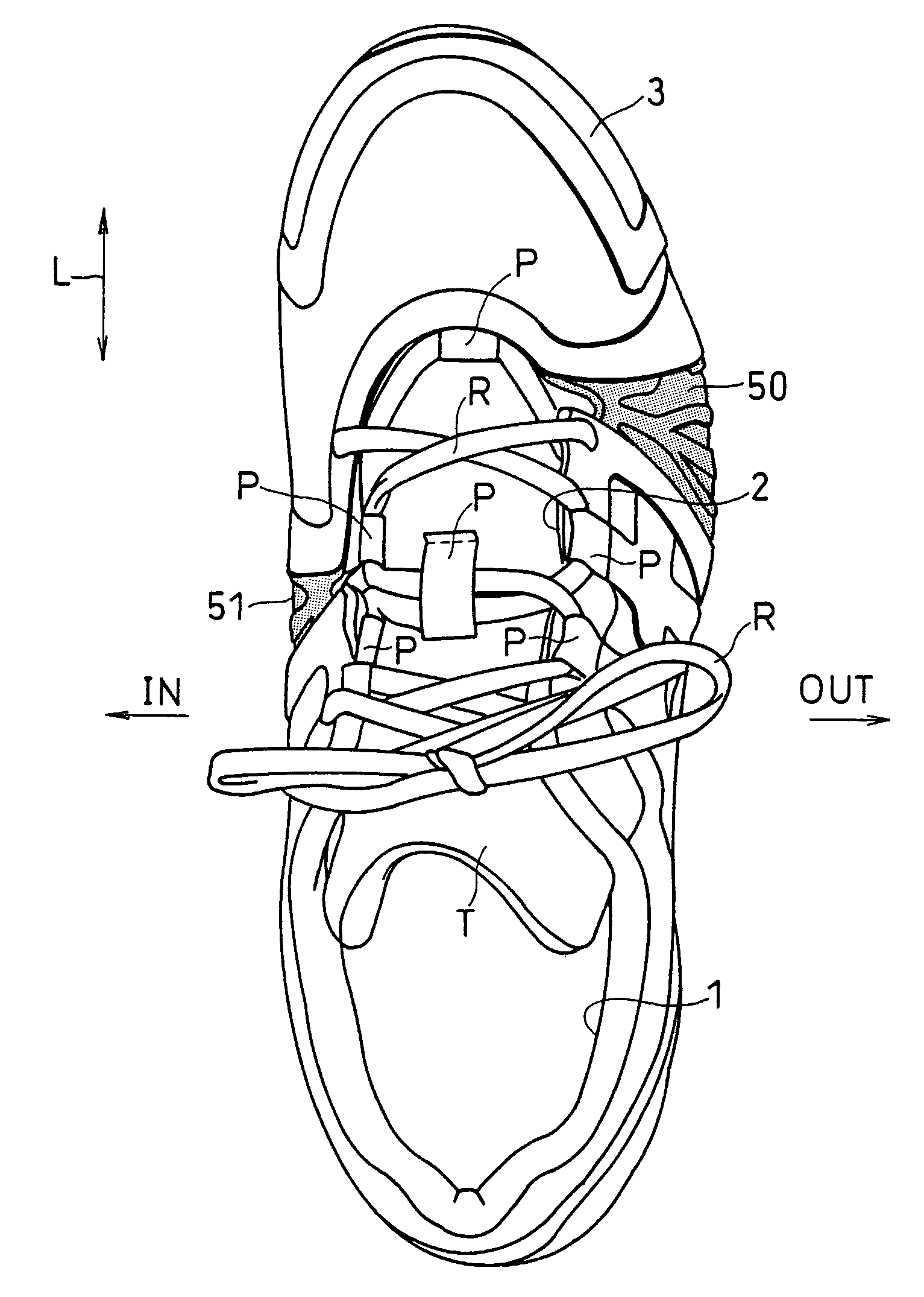 Athletic shoes having an upper whose fitting property is improved