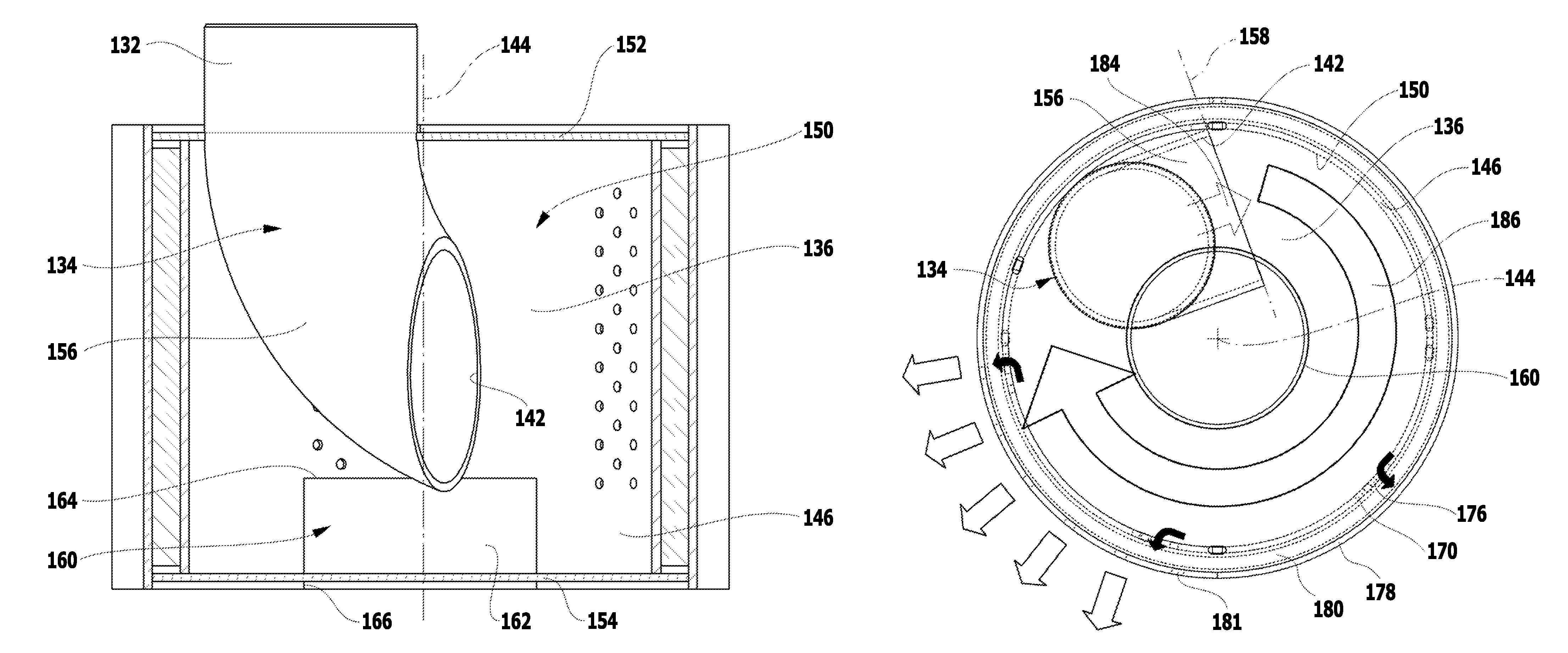 Screw compressor with a sound dampening device that separates lubricant