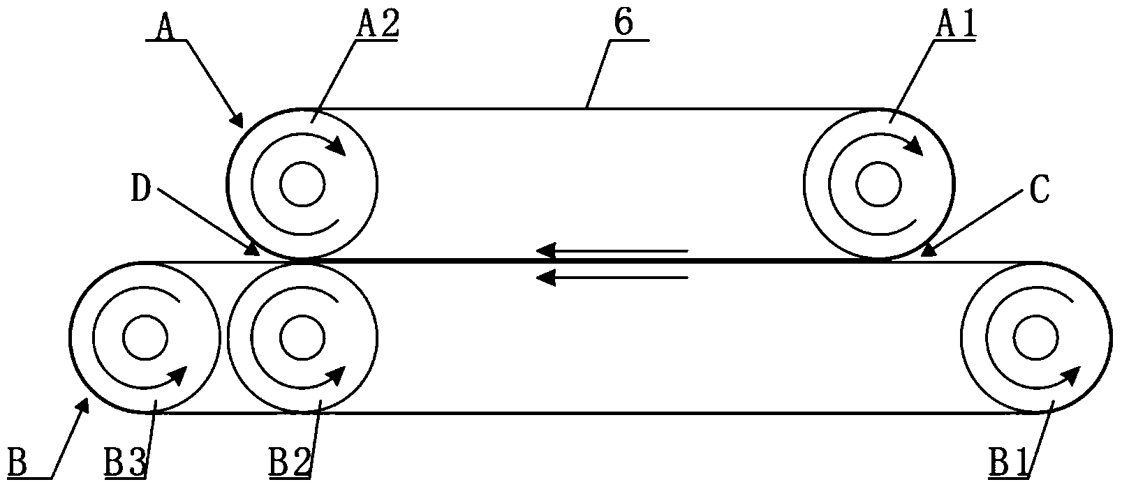 Drum type leather gluing machine and production process thereof