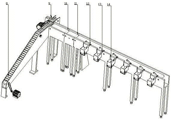 Full-automatic device achieving quality detecting and weight grading for food processing process line