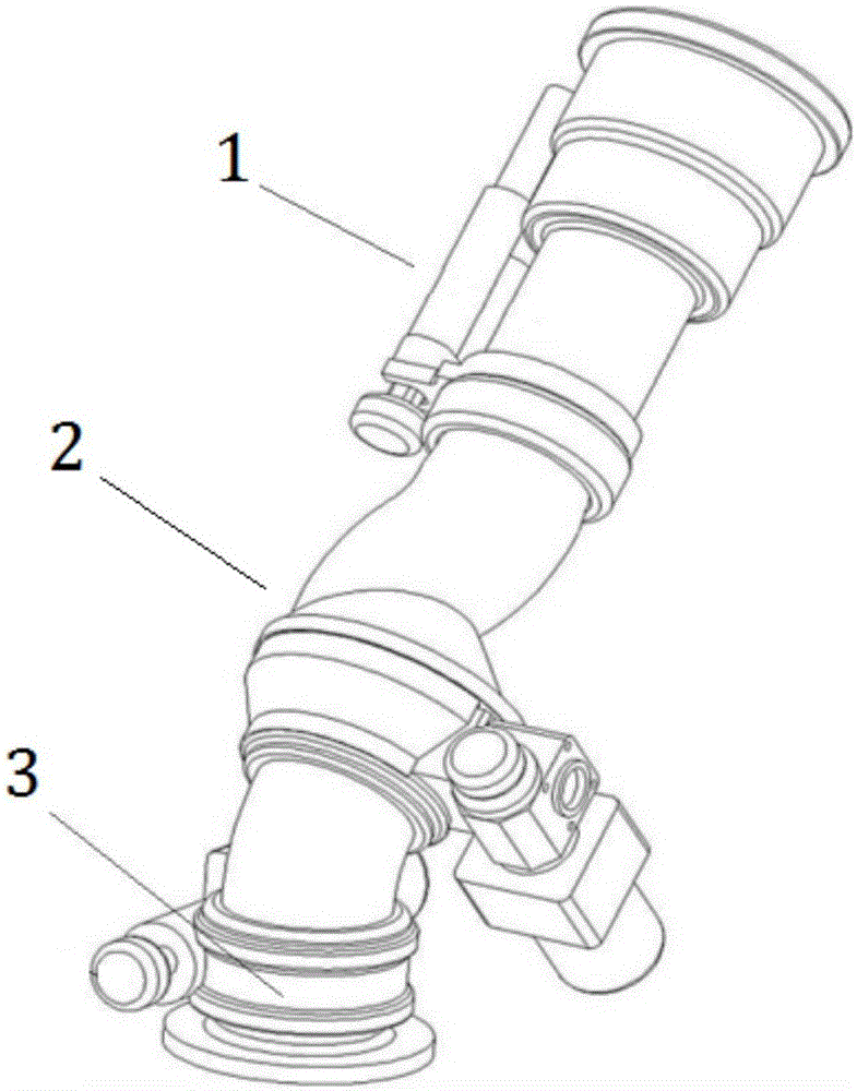 Large-pitch-angle compact type long-range fire water monitor