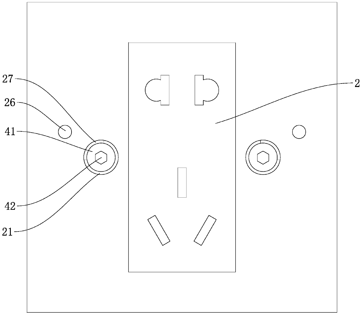 Wall socket with wiring terminals