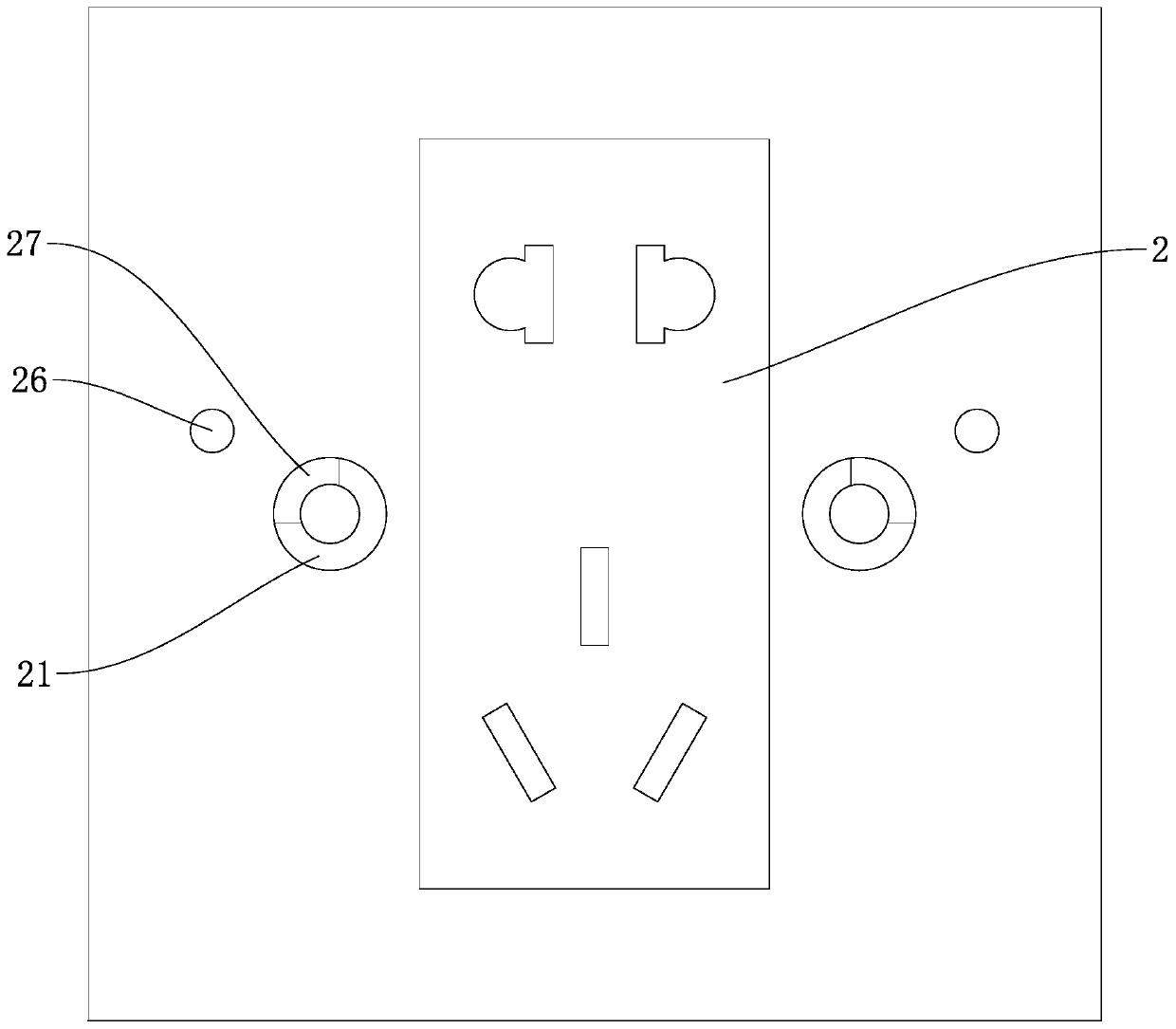 Wall socket with wiring terminals