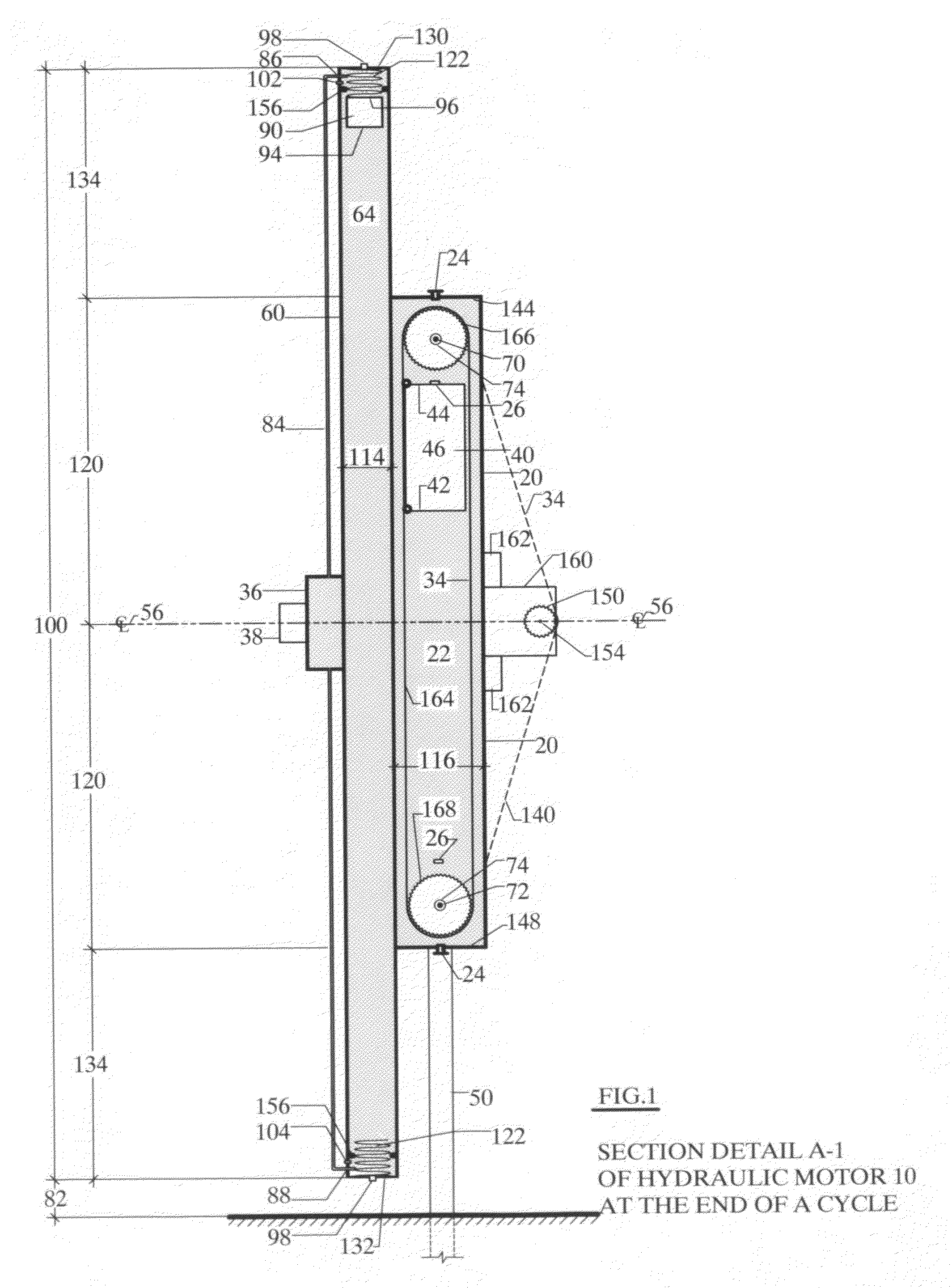 Hydraulic motor using buoyant and gravitational forces to generate kinetic energy