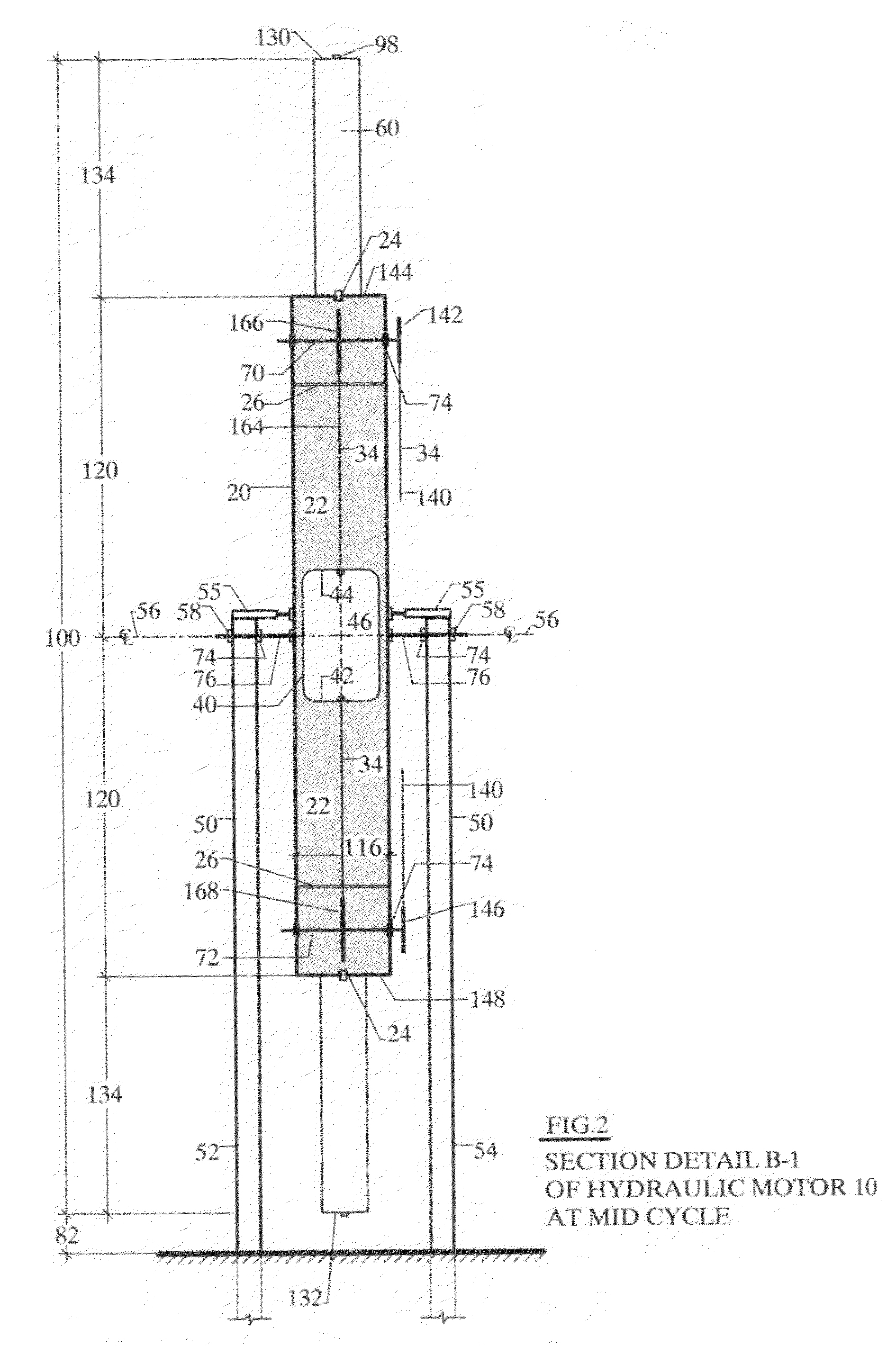 Hydraulic motor using buoyant and gravitational forces to generate kinetic energy