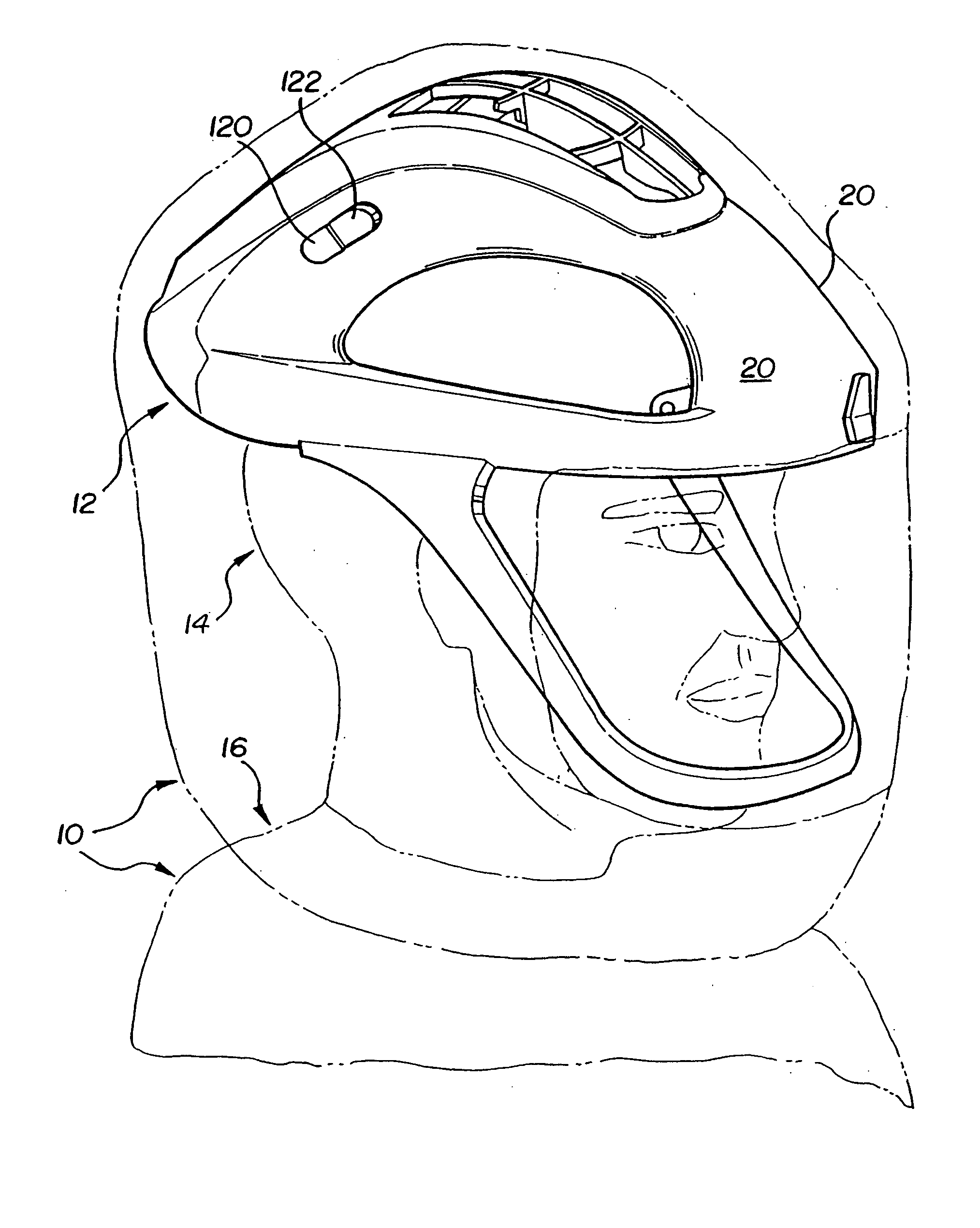 Air filtration system including a helmet assembly