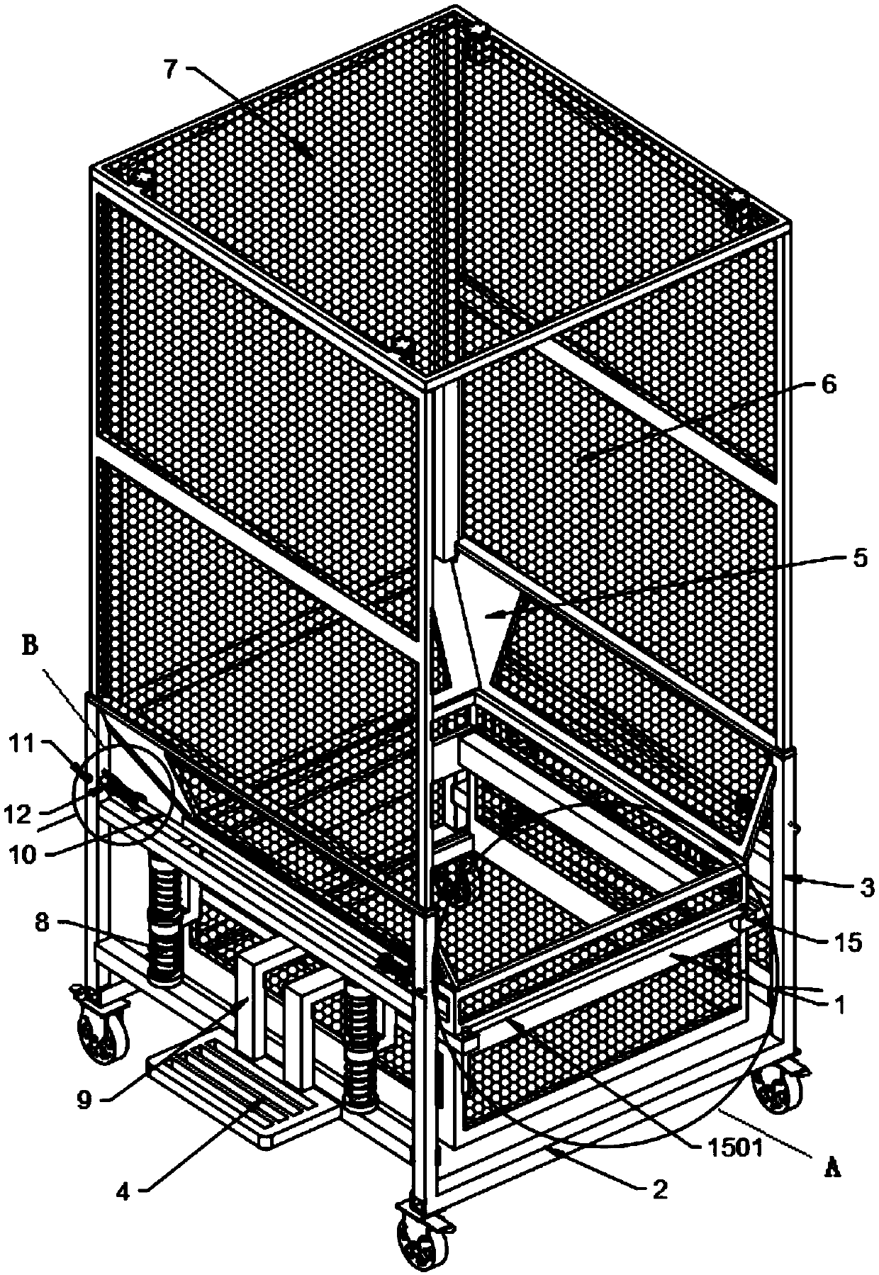 Agricultural peanut manual throwing and picking containing device