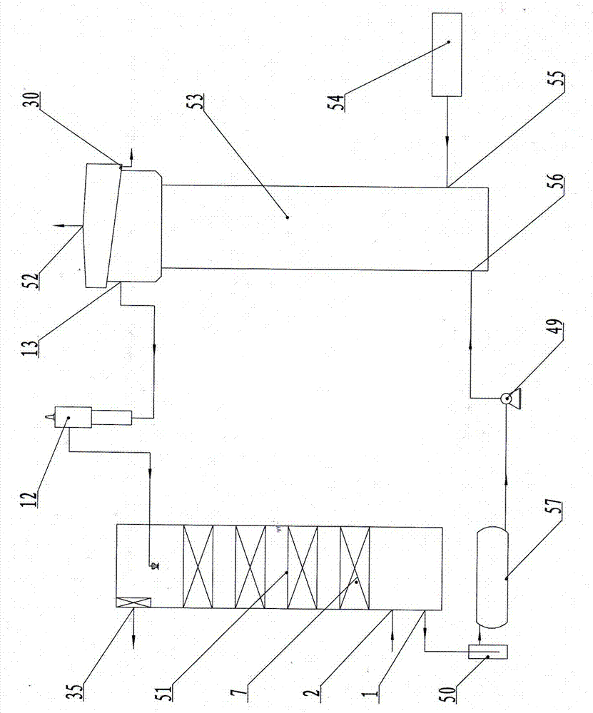 Coking gas desulfuration-regeneration integrated column having multilayer spray structure