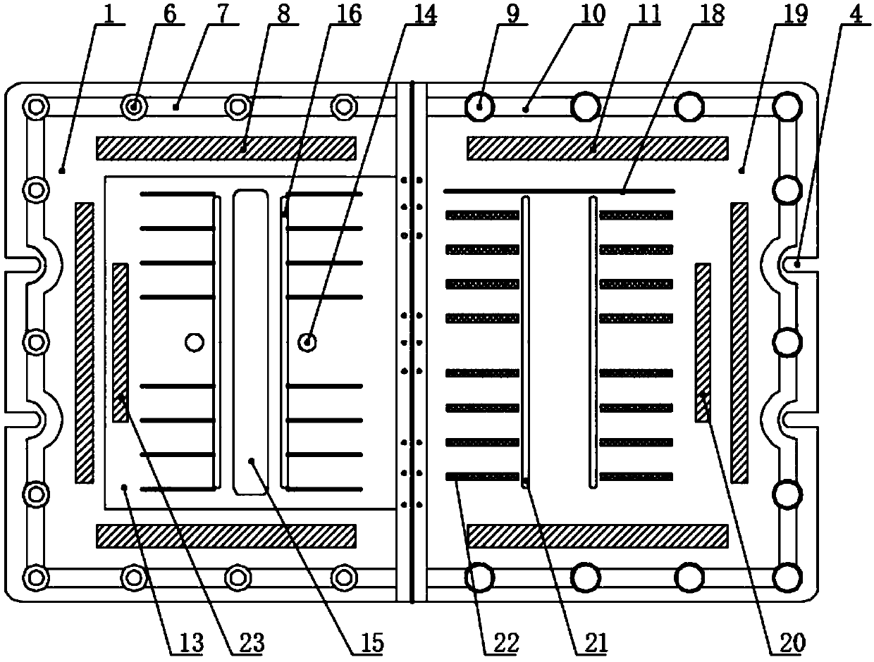 Pocket dual-flanging template special for automatic template sewing machine