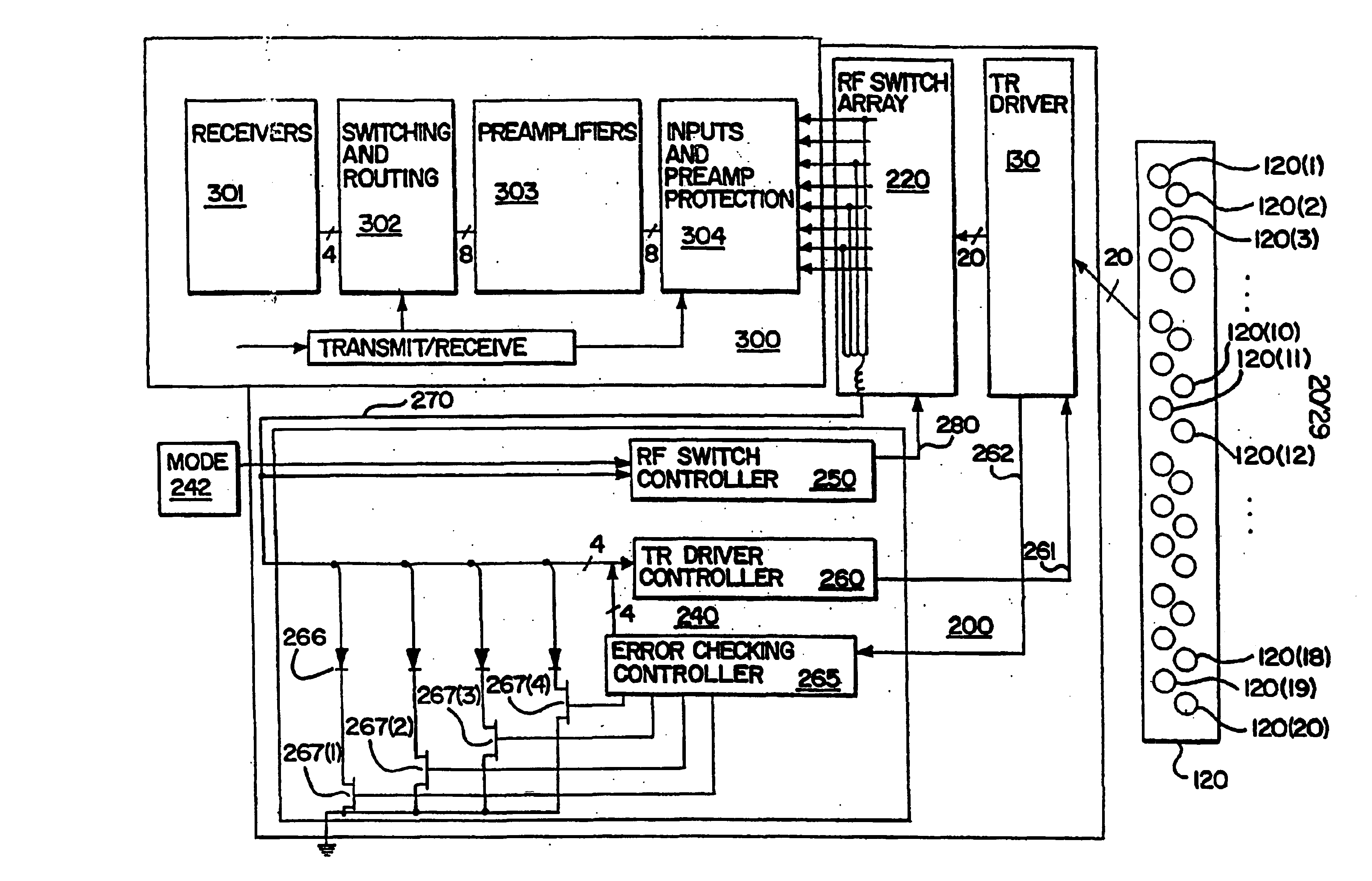 Interface for coupling an array of coils to a magnetic resonance imaging system