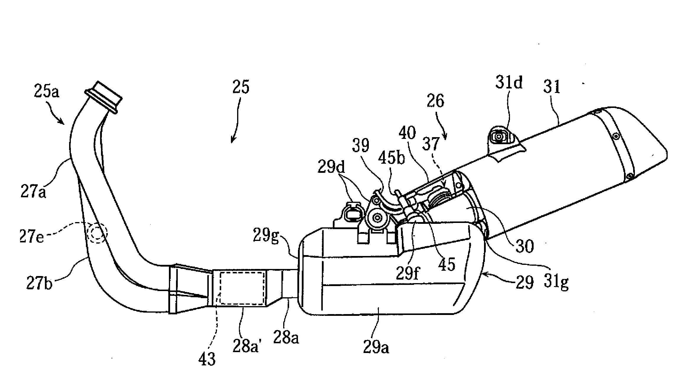 Motorcycle exhaust system