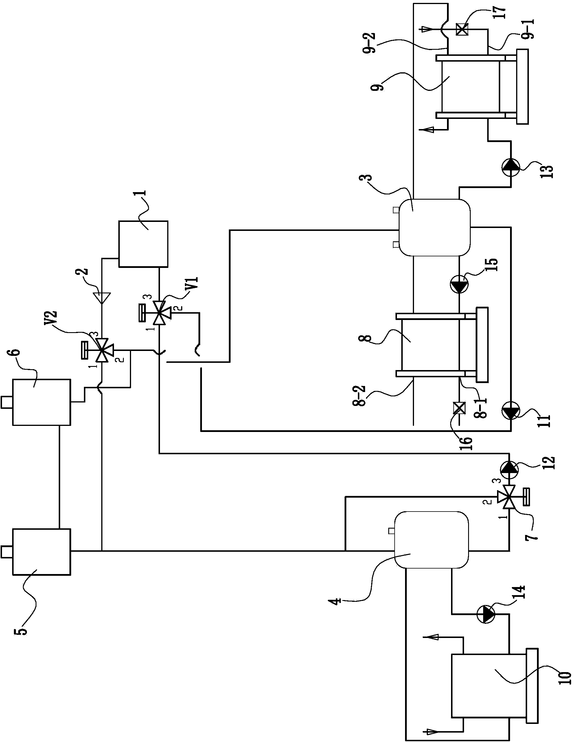 Deep thermal shock testing device of heavy-duty engine