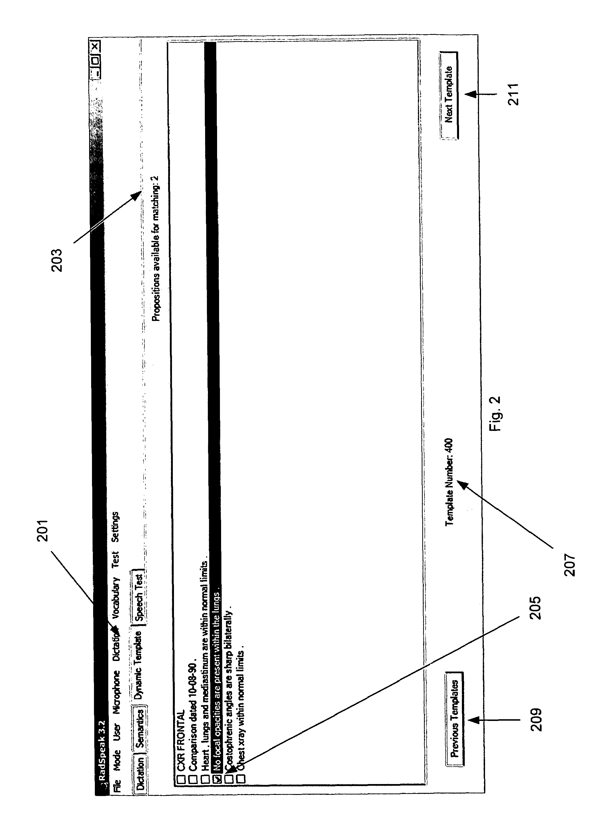 Process and system for the semantic selection of document templates