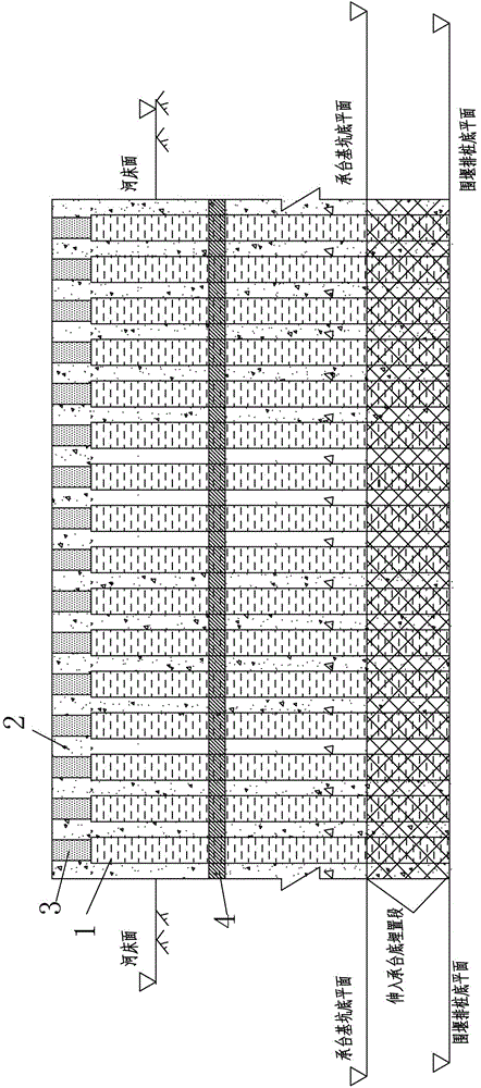 A combined cofferdam structure and construction method