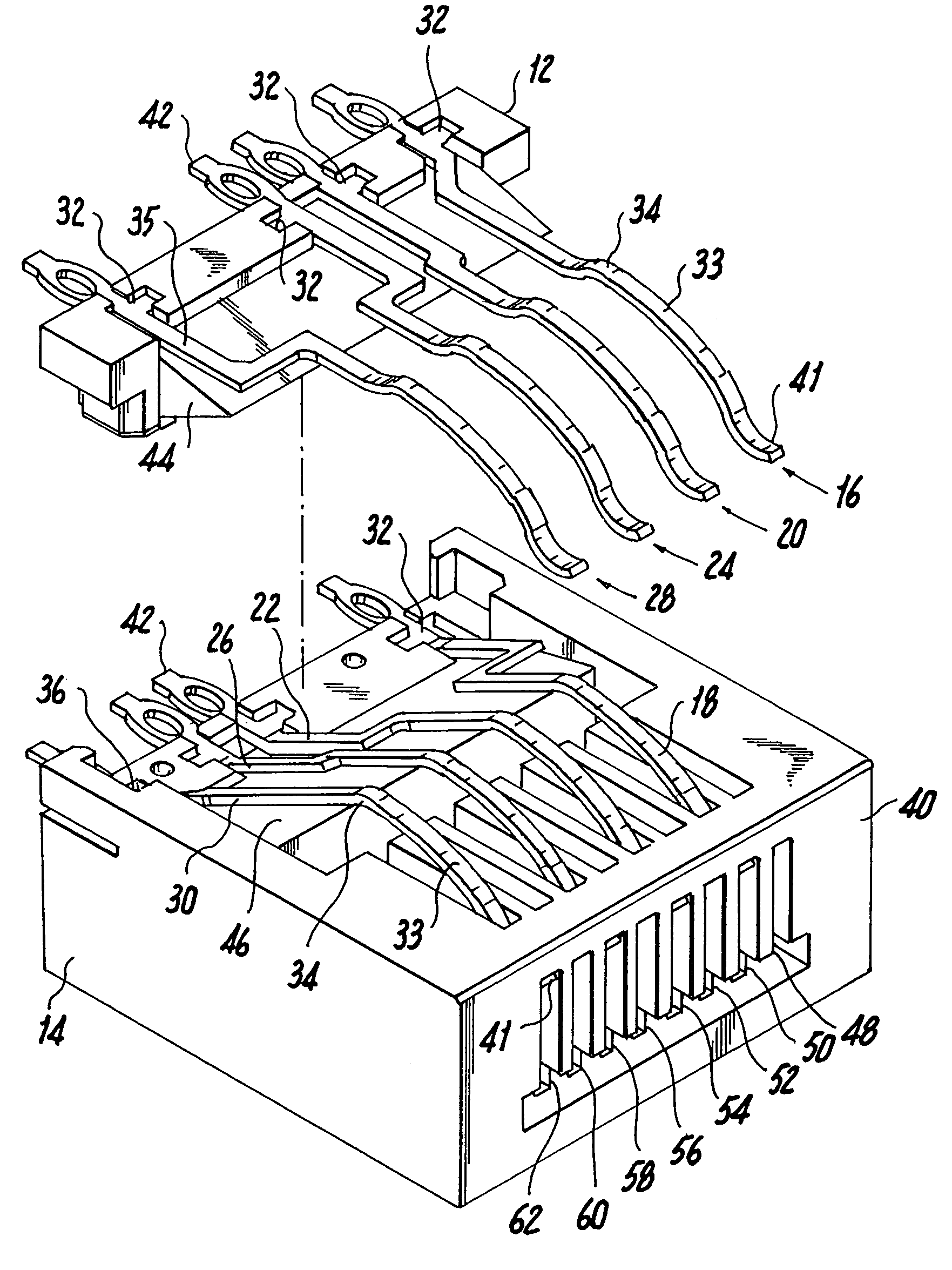 Dual reactance low noise modular connector insert