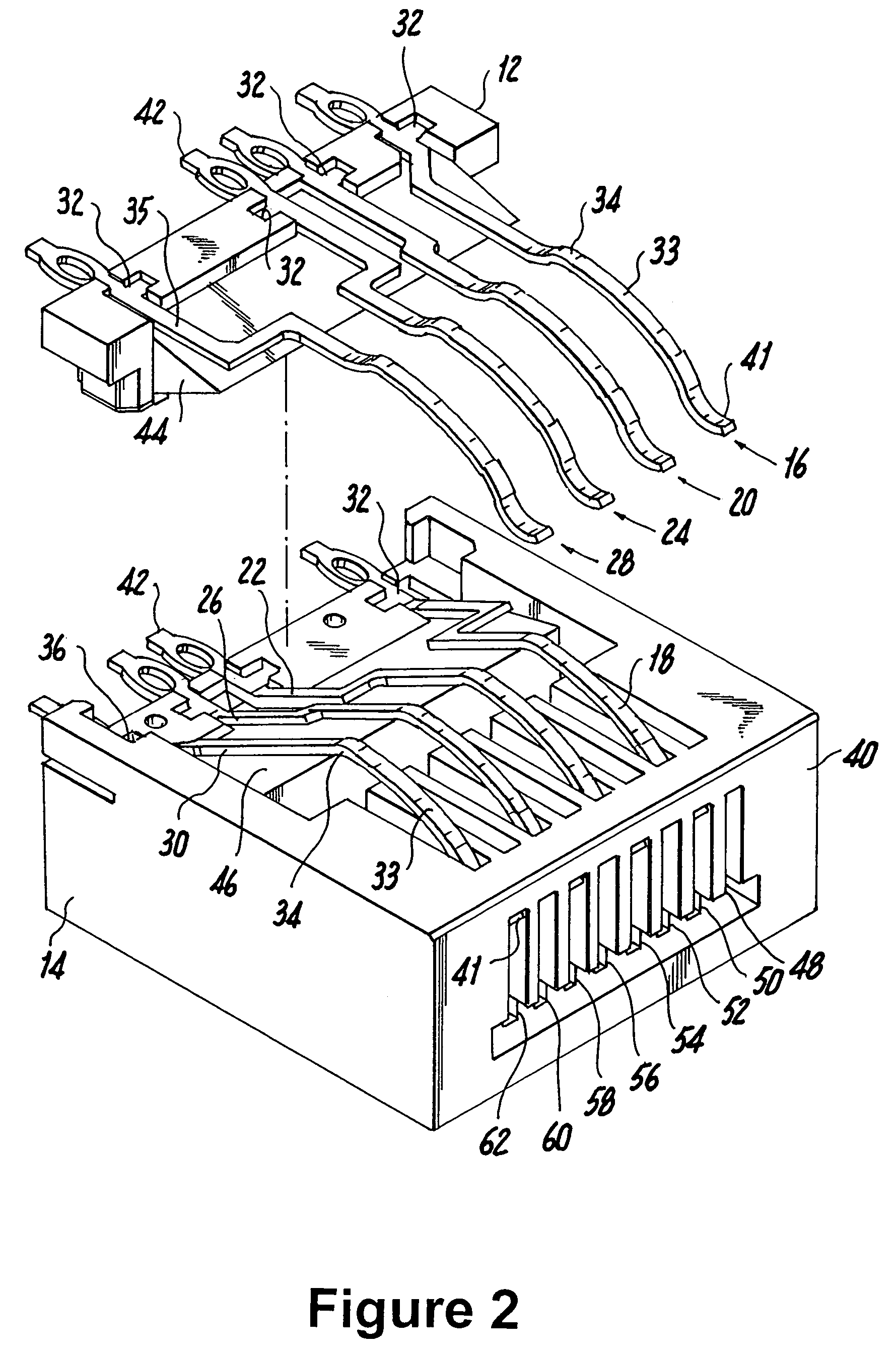 Dual reactance low noise modular connector insert