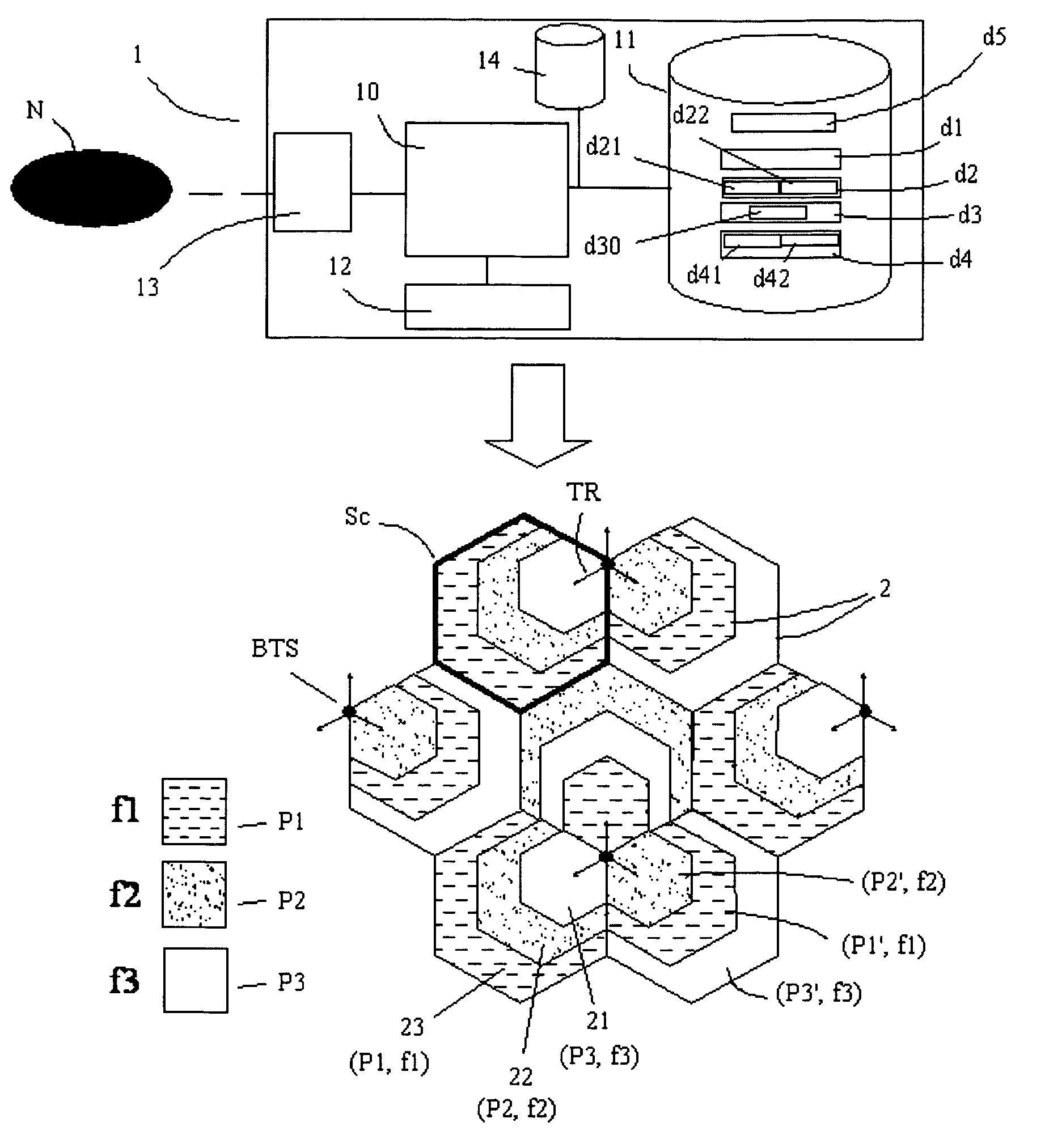 Method and system for planning the power of carriers in a cellular telecommunications network