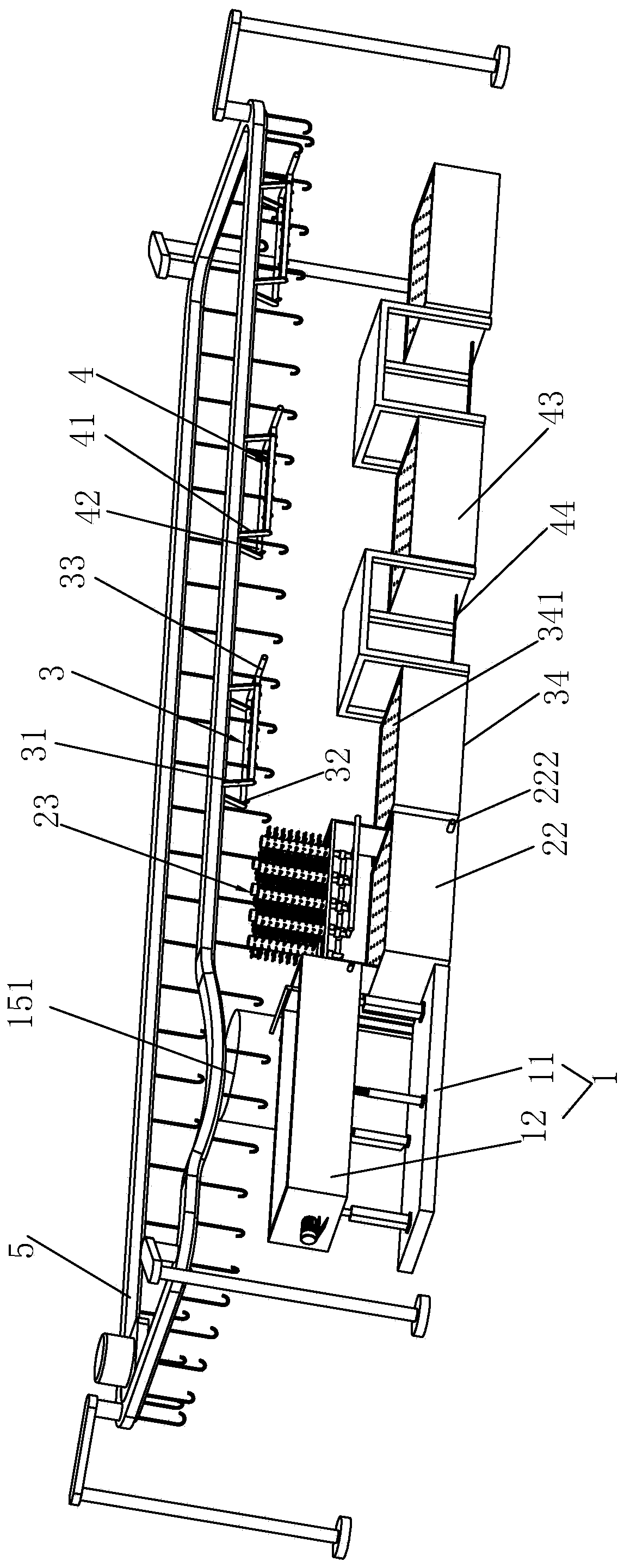 Production technology and equipment system for broiler slaughtering and cutting