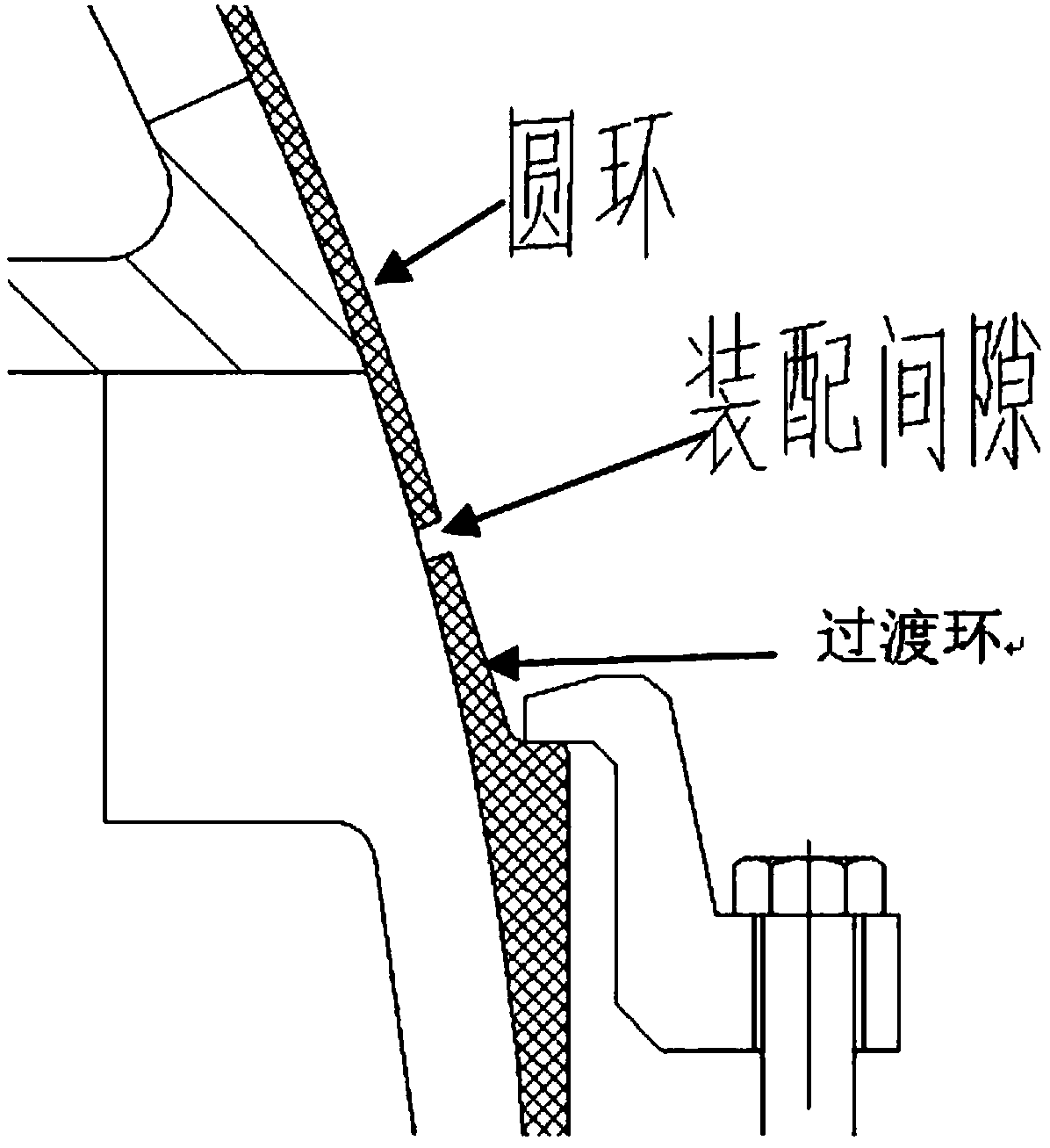 Tool and method for matching circular ring with transitional ring at bottom of rocket storage box