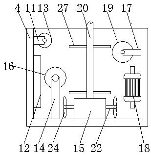 A ribbon dyeing and printing device with anti-precipitation function