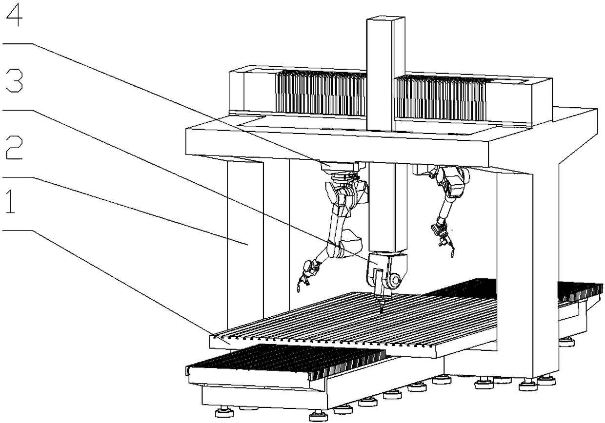 Additive and subtractive composite manufacturing equipment for large format parts