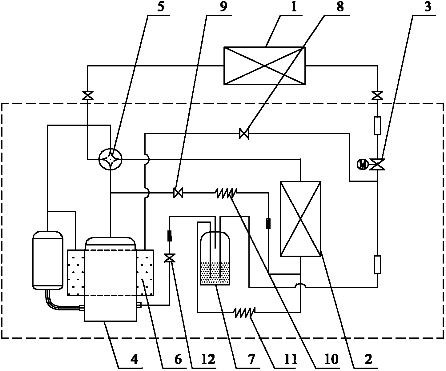 Heat-pump-type air conditioning system, sensible-heat defrosting method, heat-storage defrosting method