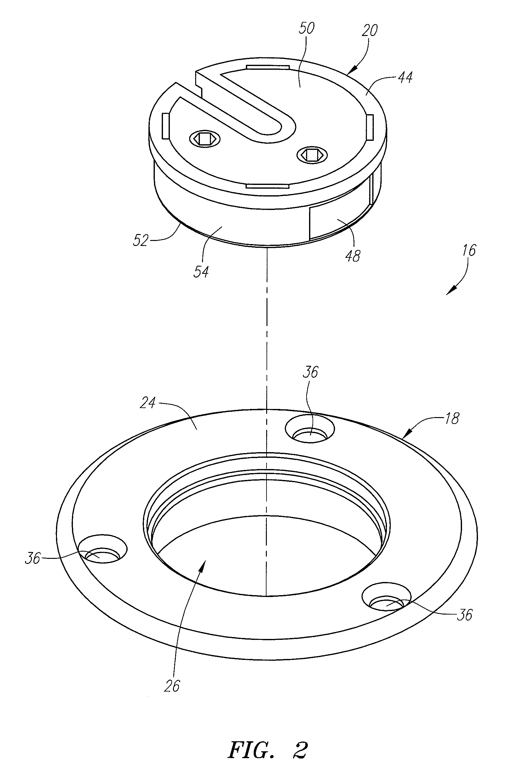 Cam lock burr hole plug for securing retainer/plug base