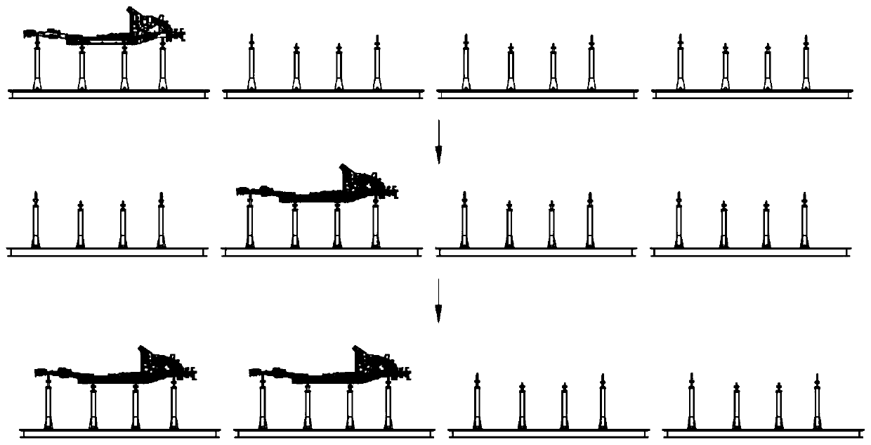 Swing conveying device and body-in-white conveying line