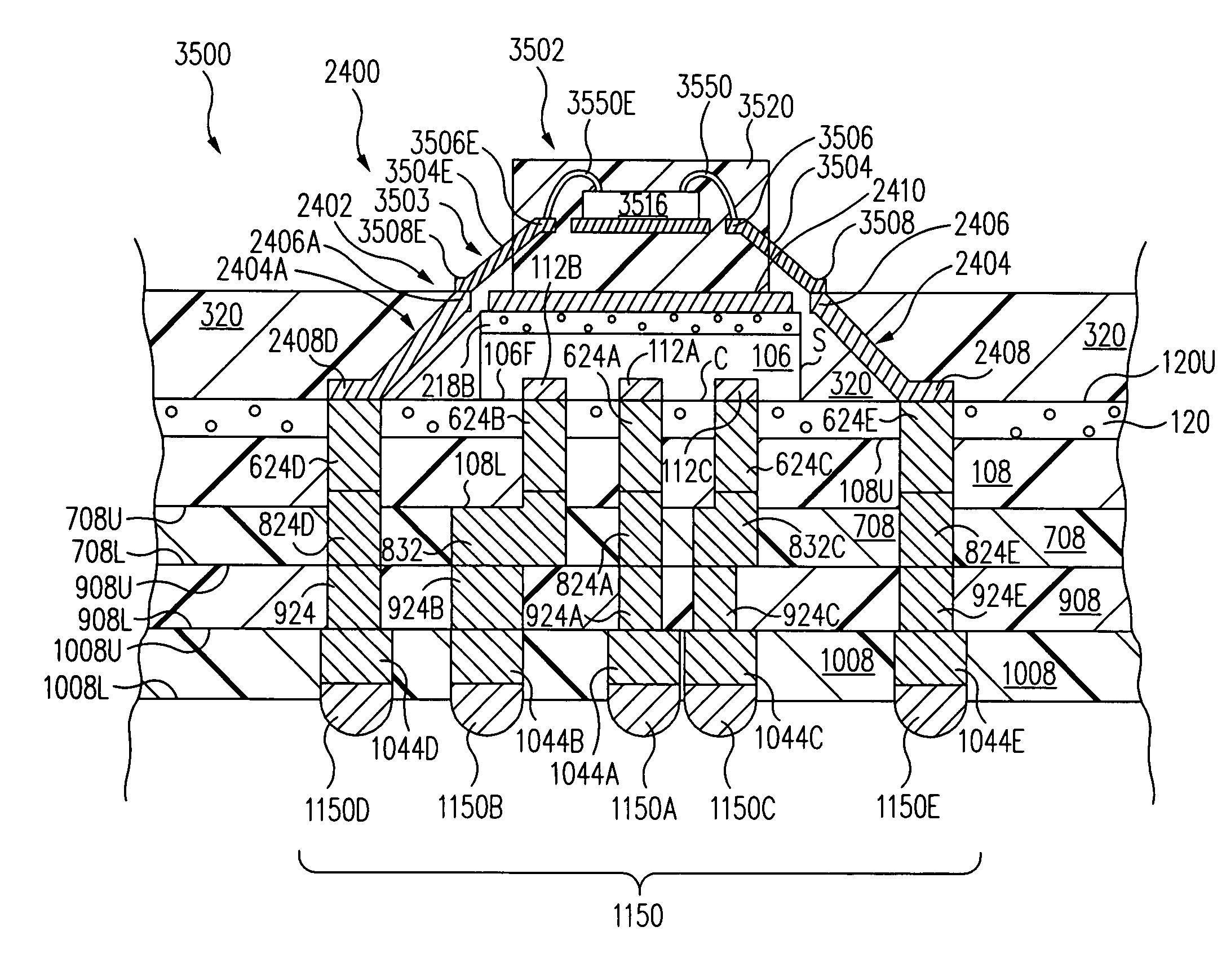 Stacked embedded leadframe