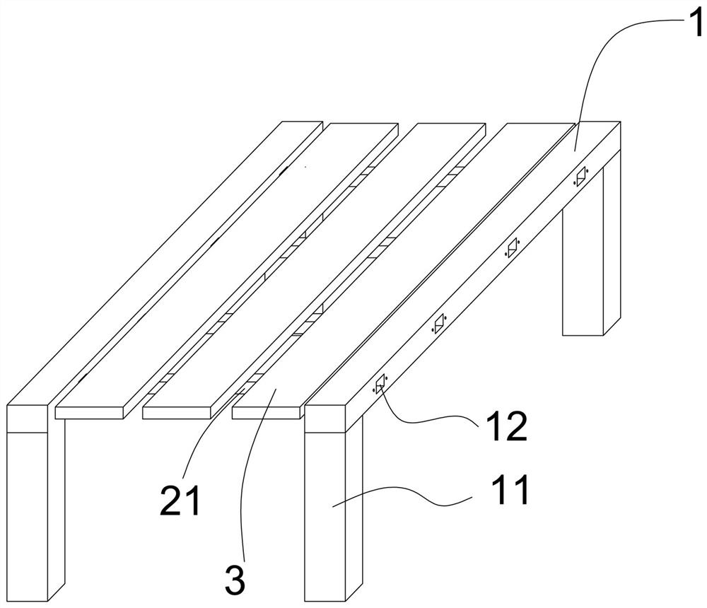 Keel splicing type spliced bed