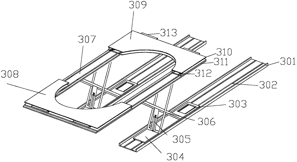 Upper and lower independent opening and closing type invisible double-layer parking garage