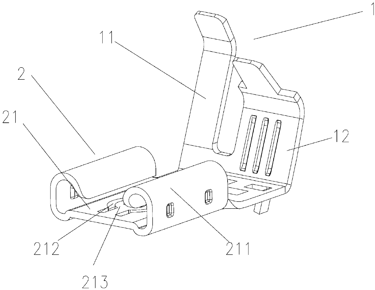 Flag-shaped terminal with low inserting force and high extracting force