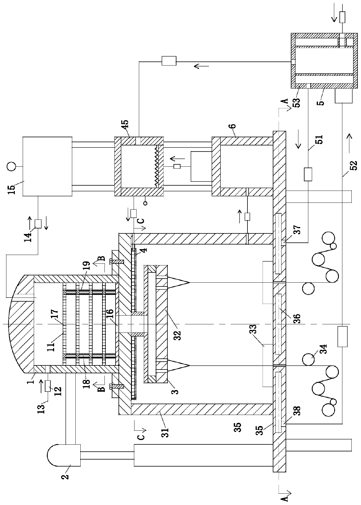 A kind of polyester fiber spinning system