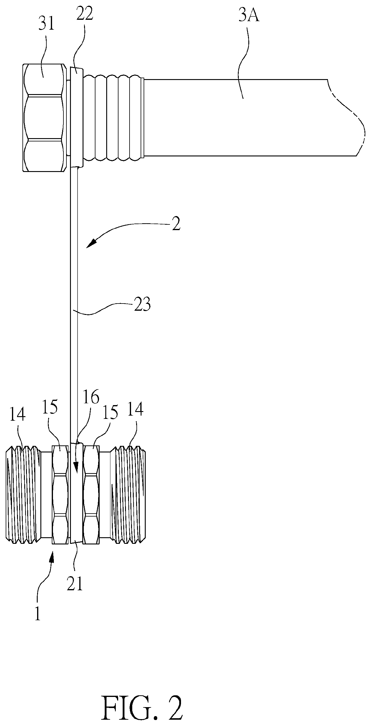 Adapter with two male threads