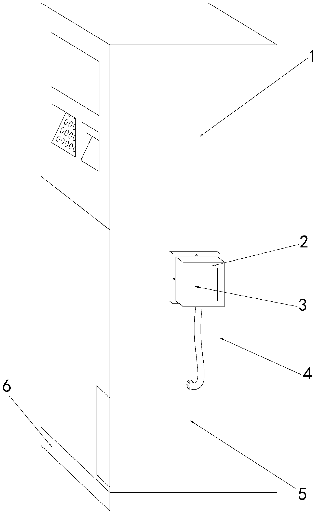 A car charging pile charging line take-up device with charging line protection and cleaning