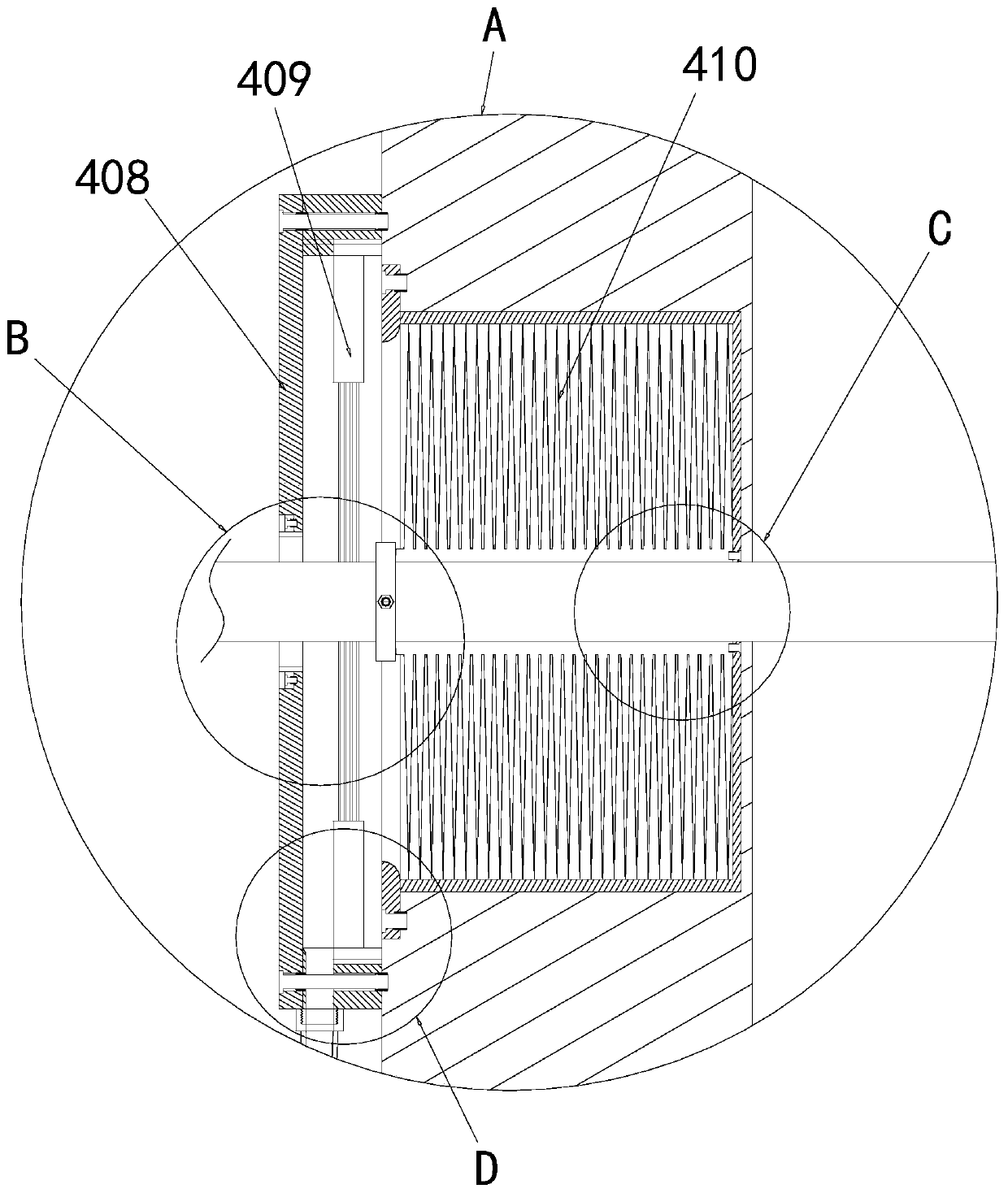 A car charging pile charging line take-up device with charging line protection and cleaning