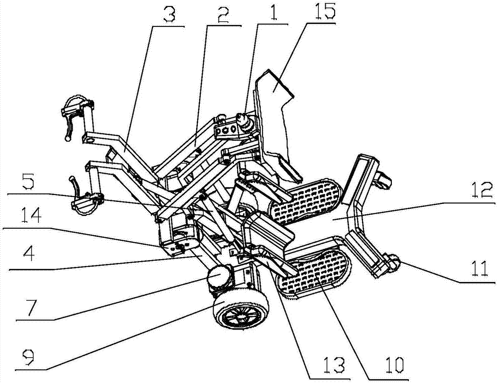 A standing rehabilitation wheelchair