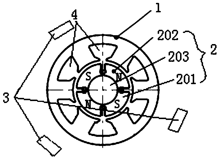 Multi-pole permanent magnet brushless DC motor and steering gear for steering gear