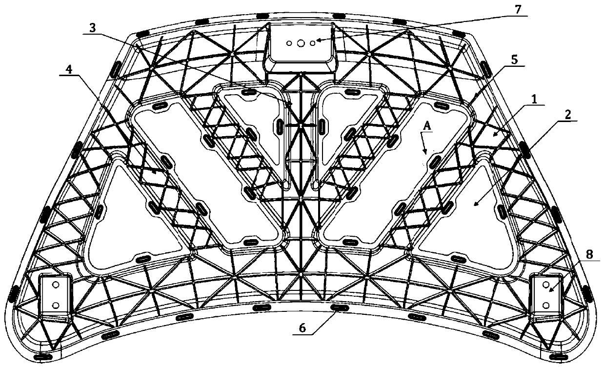 An electric vehicle composite material hair cover inner panel