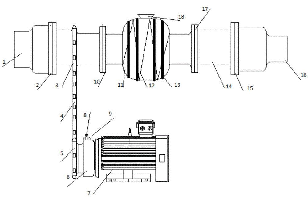 Novel granular material short-distance horizontal conveying device