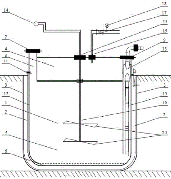 Low temperature anaerobic biogas fermentation tank